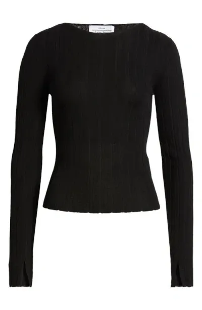 & Other Stories Merino Wool Top In Black Dark