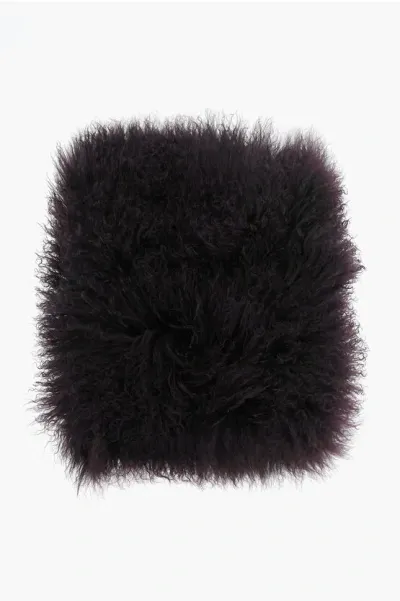 Ann Demeulemeester Shearling Oversized Neck-collar In Animal Print