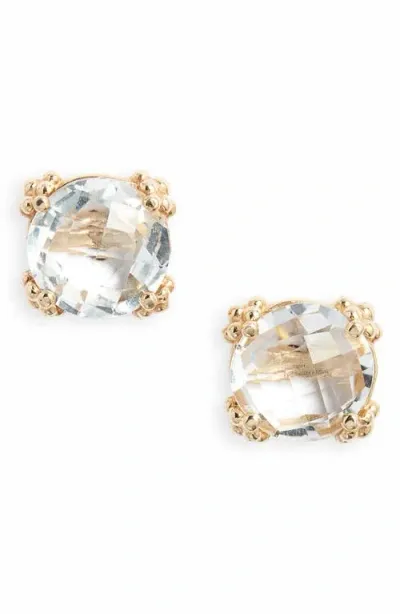 Anzie 'dew Drop' Stud Earrings In Yellow Gold/diamond