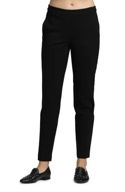 Apny Pull On Ponte Trousers In Black