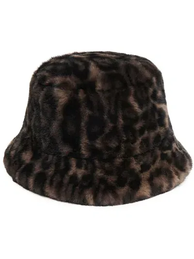 Apparis Amara Bucket Hat Dark Leopard In Brown