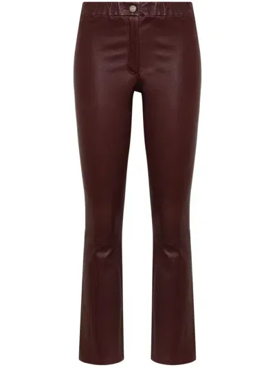 Arma Leather Trousers In Red