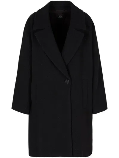 Armani Exchange Single-breasted Coat In Black