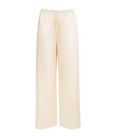 Asceno Silk-wool Austin Pyjama Bottoms In White