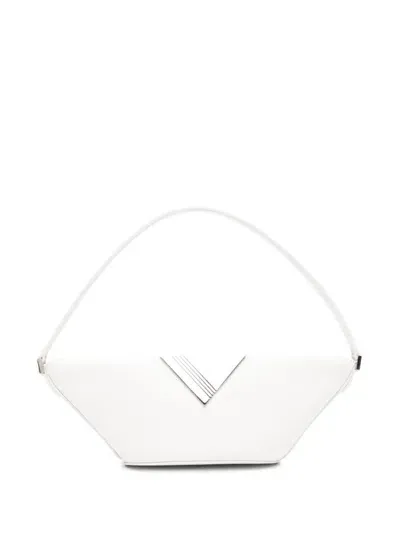 Attico Piccola Leather Shoulder Bag In White