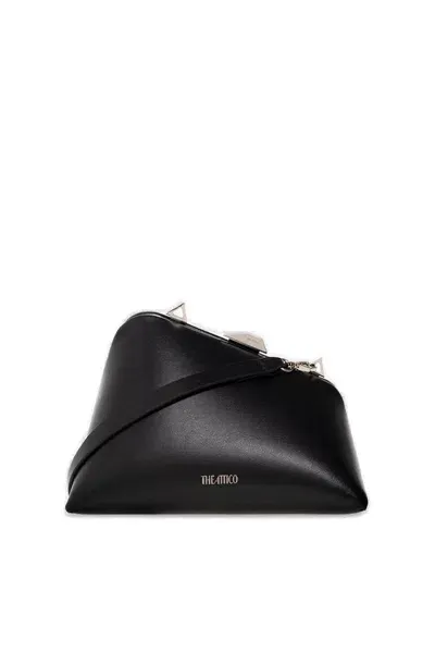 Attico The  Midnight Logo Detailed Clutch Bag In Black