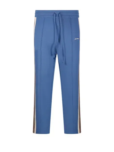 Autry Logo Patch Drawstring Jogger Pants In Blue