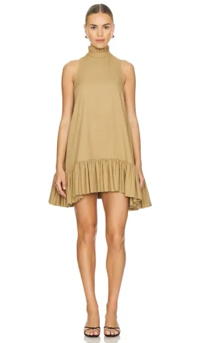 Azeeza Alcott Micro Mini Dress In Tan