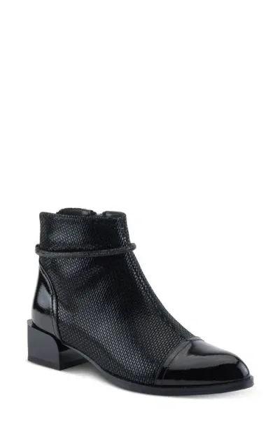 Azura By Spring Step Shelbi Cap Toe Bootie In Black Patent