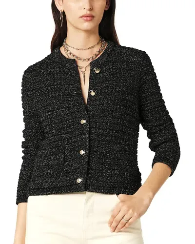 Ba&sh Gaston Metallic-threading Cardigan In Black