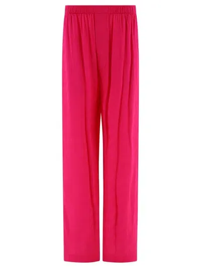 Balenciaga Pleated Straight-leg Trousers In Pink