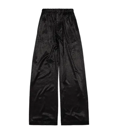 Balenciaga Embellished Pyjama Trousers In Purple