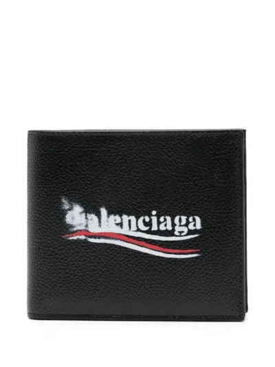 Balenciaga Leather Wallet In Black