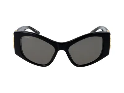 Balenciaga Sunglasses In 001 Black Black Grey