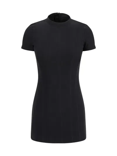 Balenciaga T-shirt Dress In Washed Black