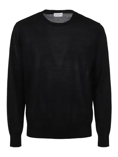 Ballantyne Wool Crewneck  Knitted Pullover In Black