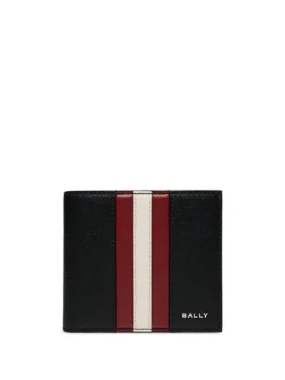 Bally Block Texture Bi-fold Wallet In Black