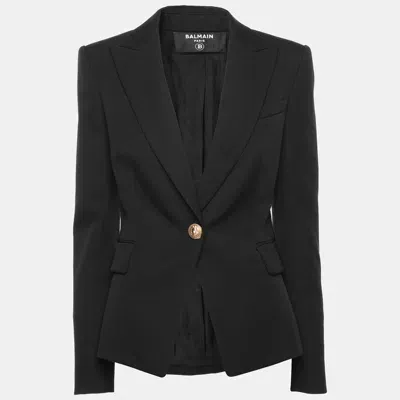 Pre-owned Balmain Black Wool One Buttoned Blazer Xs