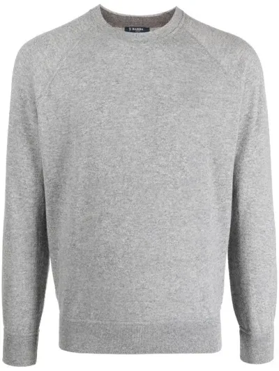 Barba Mélange-effect Cashmere Jumper In Grey