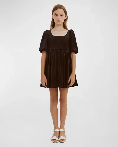 Bardot Junior Kids' Girl's Latica Faux Pearl Embellished Mini Dress In Black