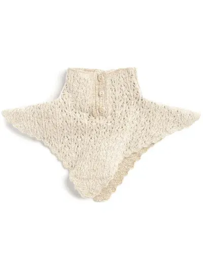 Barrie Lace Cashmere Collar-scarf In Neutrals