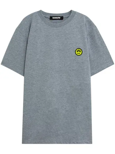 Barrow Smiley Face-print T-shirt In Gray