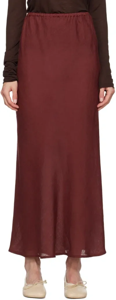 Baserange Burgundy Dydine Maxi Skirt In Stome Burgundy