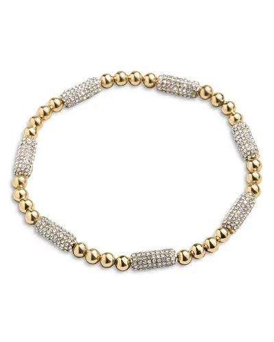 Baublebar Adeline Pave Bar Beaded Stretch Bracelet In Gold