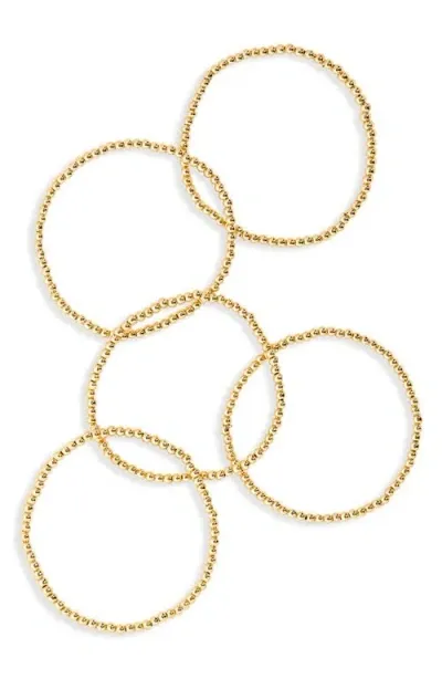 Baublebar Pisa Set Of 5 Beaded Bracelets In Gold