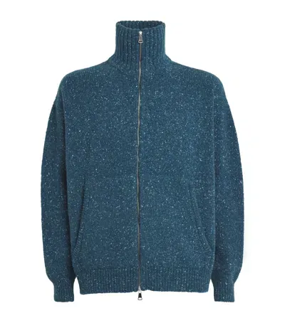 Begg X Co Cashmere Cardigan In Blue