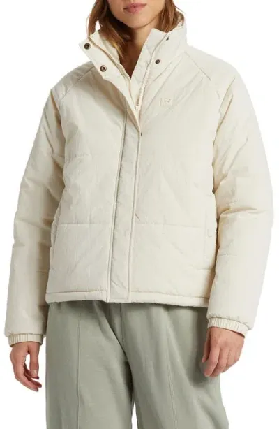 Billabong High Route Waterproof Puffer Jacket In White Cap