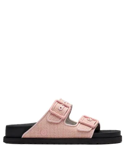 Birkenstock 1774 Arizona Raffia Luxe In Pink & Purple