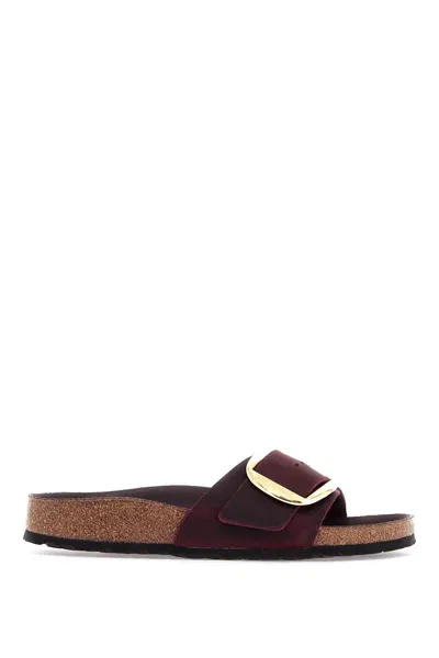 Birkenstock Madrid Big Buckle Slides In Purple