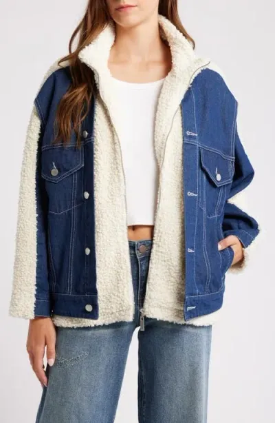 Blanknyc Denim & Faux Fur Trucker Jacket In Feeling Frosty