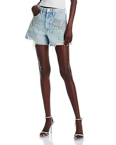 Blanknyc Embellished Denim Shorts In Starstruck - Exclusive In Blue