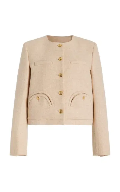 Blazé Milano All Inn Shamo Bolero Wool Blazer In Neutral