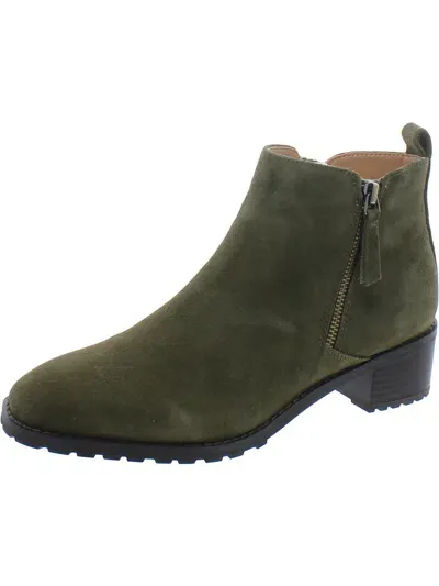 Blondo Samara Womens Suede Square Toe Ankle Boots In Green