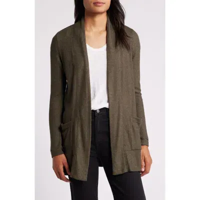 Bobeau Open Front Cardigan In Grapeleaf