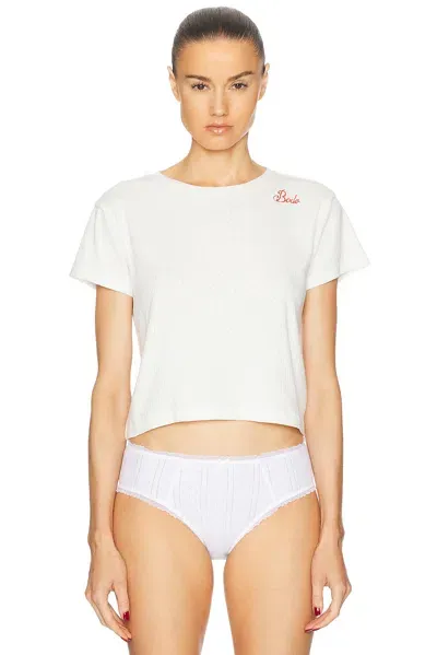 Bode Pointelle Tee In Cream