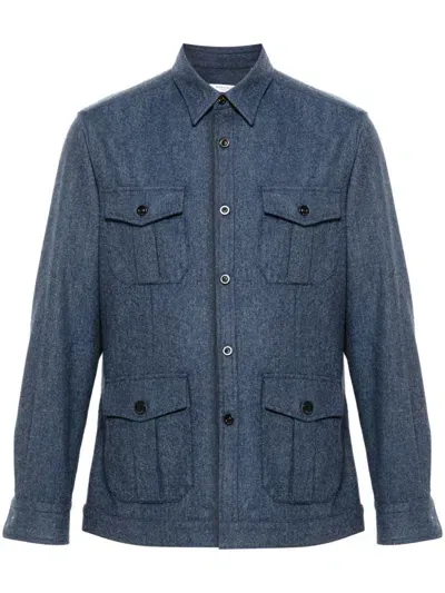 Boglioli Wool Shirt Jacket In Blue