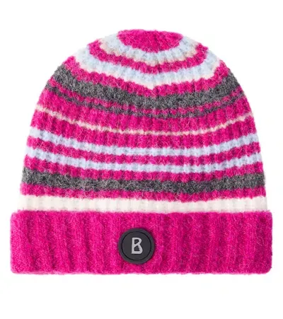 Bogner Kids' Nyah Striped Wool-blend Beanie In Pink