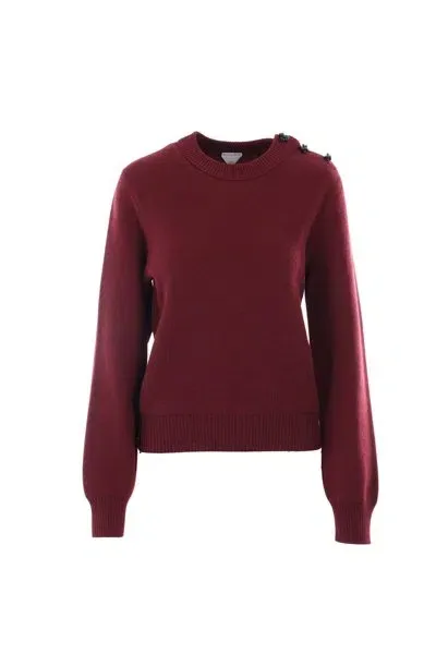 Bottega Veneta Intarsia Knit Jumper In Burgundy