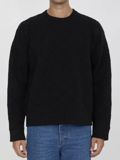 Bottega Veneta Intrecciato Sweater In Black