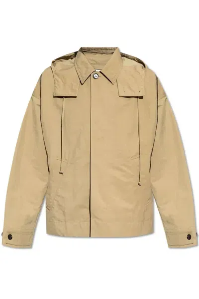 Bottega Veneta Tech Hooded Jacket In Beige