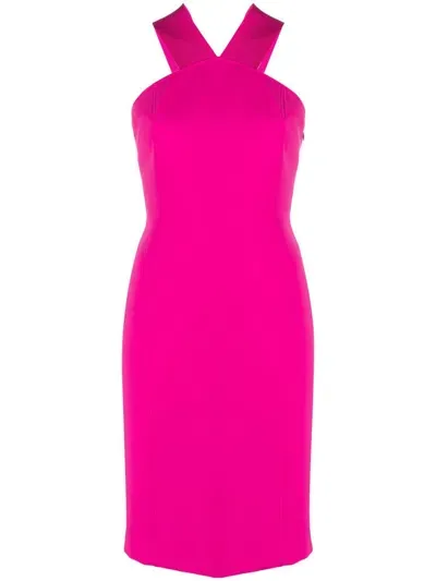 Boutique Moschino Sleeveless Crossover-strap Dress In Pink