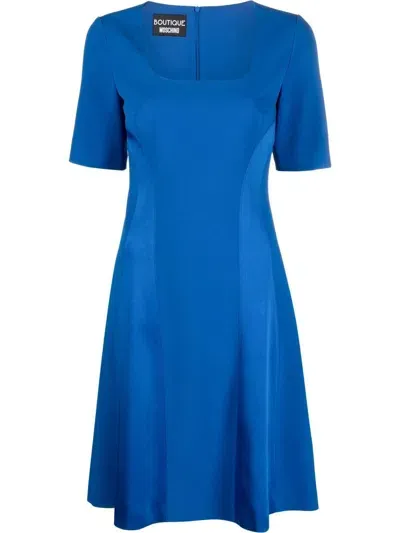 Boutique Moschino Square-neck Dress In Blue