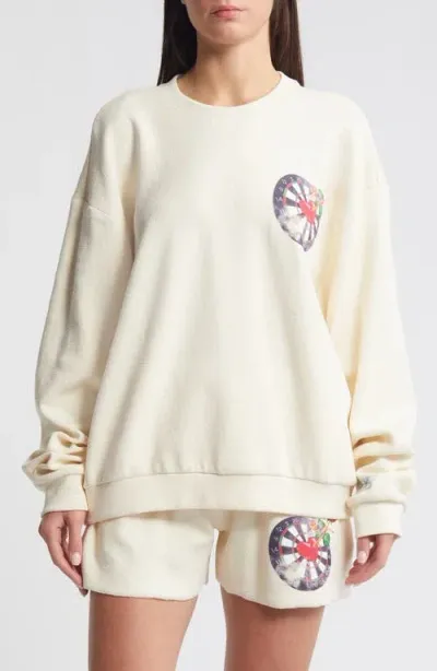 Boys Lie Bullseye Kara Cotton Graphic Sweatshirt In Beige