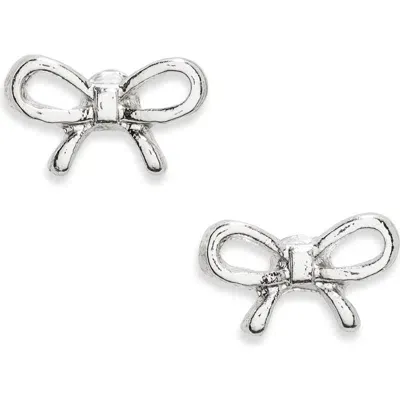 Bp. Sterling Silver Dipped Bow Stud Earrings In Metallic