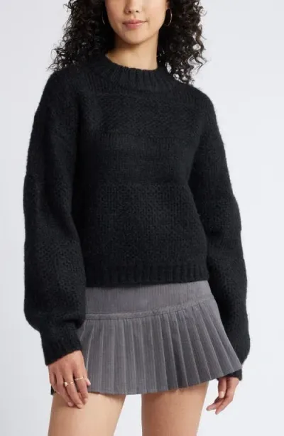 Bp. Textured Relaxed Sweater In Black