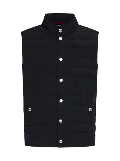 Brunello Cucinelli Buttoned Padded Gilet In Black